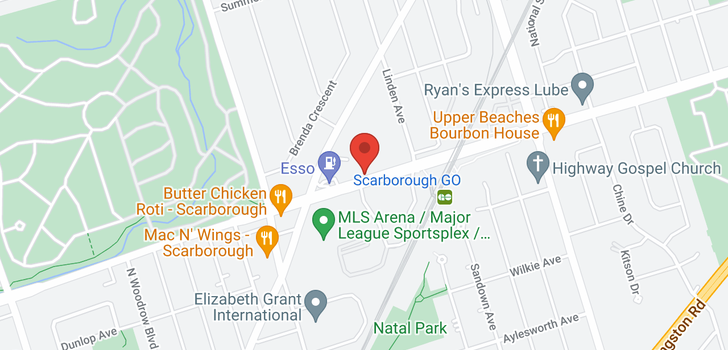 map of 3580 ST CLAIR AVE E